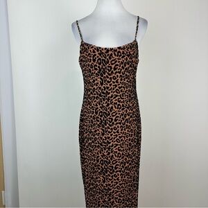 Buddy Love Animal Print Velvet Strappy Column Stretch Dress Size Large